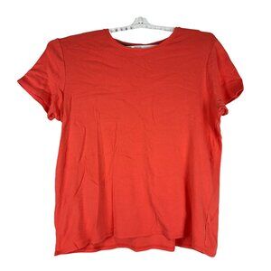 Croft and Barrow The Classic Tee Size L Red Short Sleeve Womens T-Shirt